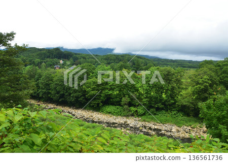 JR Hokkaido Hakodate Main Line: Scenery from the window of a local train from Kutchan Station to Konbu Station (Summer rain, 2023) JR Hokkaido Hakodate Main Line: Scenery from the window of a local train from Kutchan Station to Konbu Station (Summer rain, 2023) 136561736