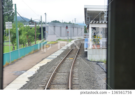 JR Hokkaido Hakodate Main Line: Scenery from the window of a local train from Kutchan Station to Konbu Station (Summer rain, 2023) JR Hokkaido Hakodate Main Line: Scenery from the window of a local train from Kutchan Station to Konbu Station (Summer rain, 2023) 136561756