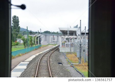 JR Hokkaido Hakodate Main Line: Scenery from the window of a local train from Kutchan Station to Konbu Station (Summer rain, 2023) 136561757