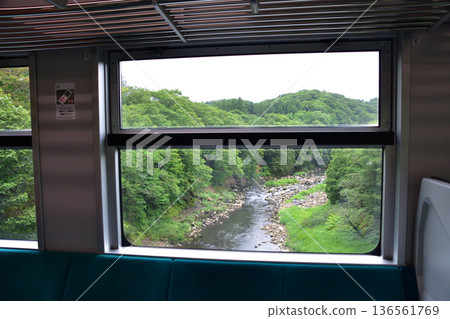 JR Hokkaido Hakodate Main Line: Scenery from the window of a local train from Kutchan Station to Konbu Station (Summer rain, 2023) JR Hokkaido Hakodate Main Line: Scenery from the window of a local train from Kutchan Station to Konbu Station (Summer rain, 2023) 136561769
