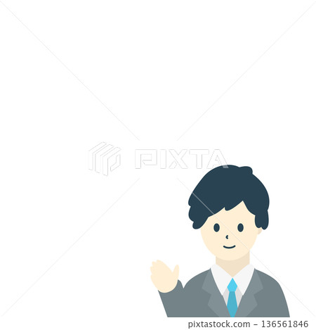 一位商務人士正在引導（穿著灰色方正西裝） 136561846