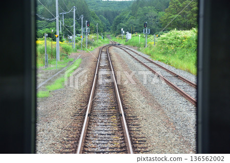 JR北海道函館本線:從昆布站到涅津見站的普通列車車窗外景色(2023年夏雨) JR北海道函館本線:從昆布站到涅津見站的普通列車車窗外景色(2023年夏雨) 136562002