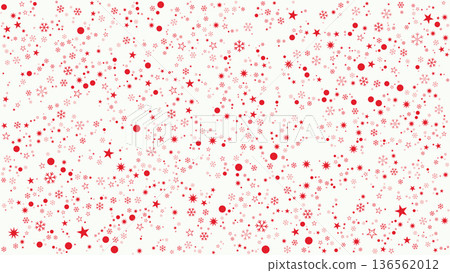 Red Christmas Snowfall Pattern with Stars and Dots Vector Background. Red Christmas Snowfall Pattern with Stars and Dots Vector Background. 136562012