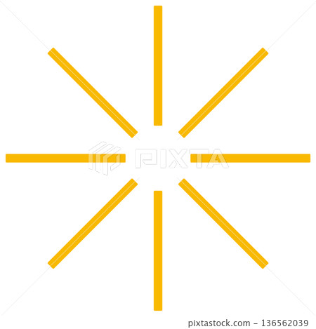 太陽光線輻射線簡圖插圖剪紙材料 136562039