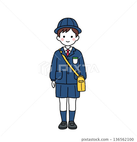 Kindergarten boy in uniform Kindergarten boy in uniform 136562100