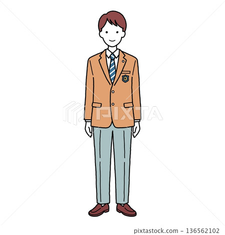 身著制服的國中和高中男生 136562102