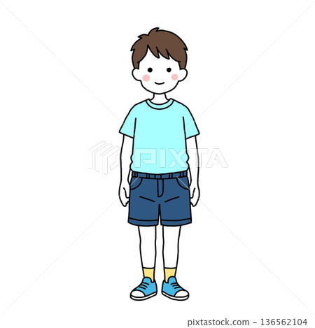 穿著休閒服的男童 穿著休閒服的男童 136562104