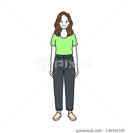 一位休閒裝小姐 136562105