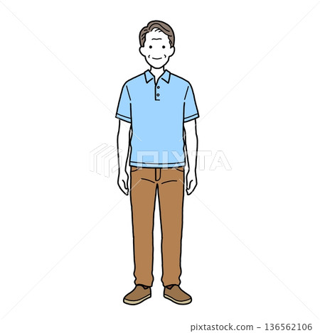 穿著休閒服的中年男子 136562106