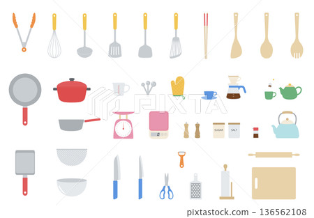 A simple and cute set of kitchen tools 136562108