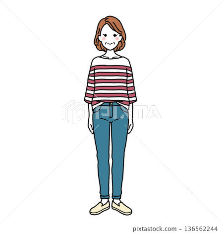 身著休閒服的中年婦女 身著休閒服的中年婦女 136562244