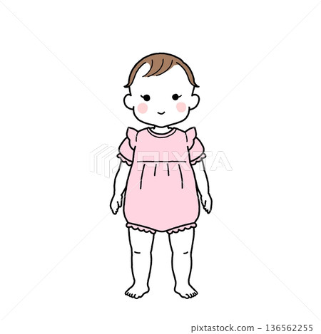Infant/baby girl wearing pink clothes Infant/baby girl wearing pink clothes 136562255