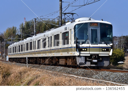 鐵路、列車、JR奈良線、山城線、田倉線、大和線、221系、快速列車、普通列車、JR、簾幕 136562455