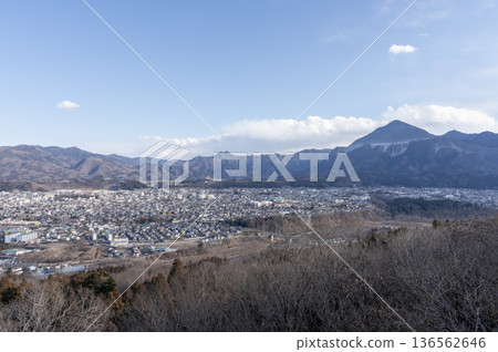 Winter scenery of Chichibu city and Mt. Buko seen from the observation deck at Chichibu Muse Park 136562646