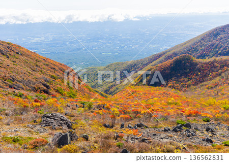Autumn in Nasu Town, Tochigi Prefecture - Japan's 100 Famous Mountains, Mt. Nasu (Mt. Chausu) with Autumn Foliage Autumn in Nasu Town, Tochigi Prefecture - Japan's 100 Famous Mountains, Mt. Nasu (Mt. Chausu) with Autumn Foliage 136562831
