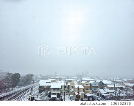 Snow-covered city Snow-covered city 136562856