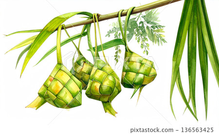 Ketupat Decoration for Eid al Fitr Celebration 136563425