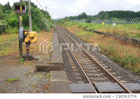 JR北海道函館本線中之澤站景色(2023年夏雨) JR北海道函館本線中之澤站景色(2023年夏雨) 136563774