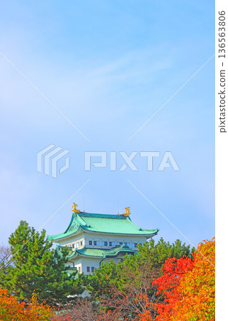 愛知縣名古屋市名古屋城的秋景 愛知縣名古屋市名古屋城的秋景 136563806