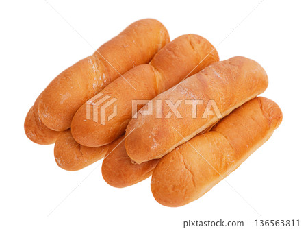 Baguettes isolate on white background. Food, baguettes. Baguettes isolate on white background. Food, baguettes. 136563811