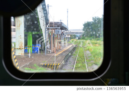 JR Hokkaido Hakodate Main Line: Scenery from the window of a local train from Yamazaki Station to Yamakoshi Station (Summer rain, 2023) 136563955