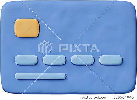 信用卡的立體插圖，無現金支付和金融的圖片 136564049