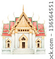 Thai temple watercolor 136564551