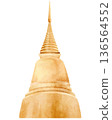 Pagoda Thailand watercolor 136564552