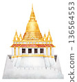 Golden Buddhist Temple Illustration 136564553