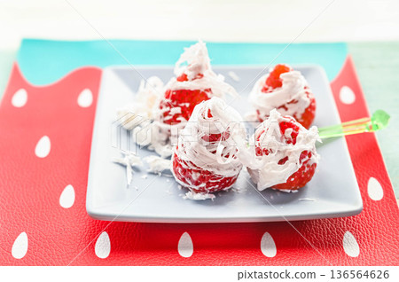 Marshmallow strawberry candy 136564626