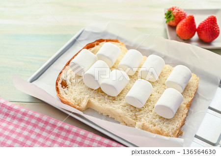 Marshmallows on bread Marshmallows on bread 136564630
