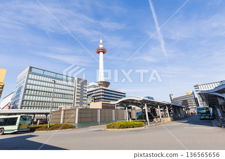 Cityscape around Kyoto Station (numbers, logos, and people edited) 136565656