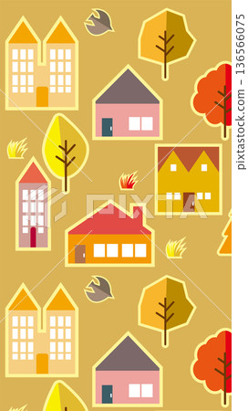 Autumn forest illustration - Autumn leaves season background illustration 136566075