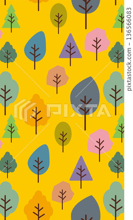 Autumn forest illustration - Autumn leaves season background illustration Autumn forest illustration - Autumn leaves season background illustration 136566083