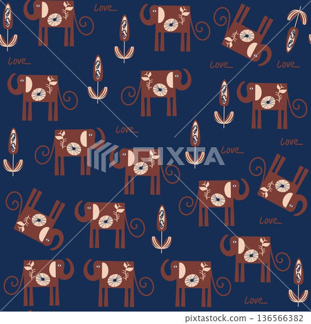 Abstract elephants seamless pattern. jpg Abstract elephants seamless pattern. jpg 136566382
