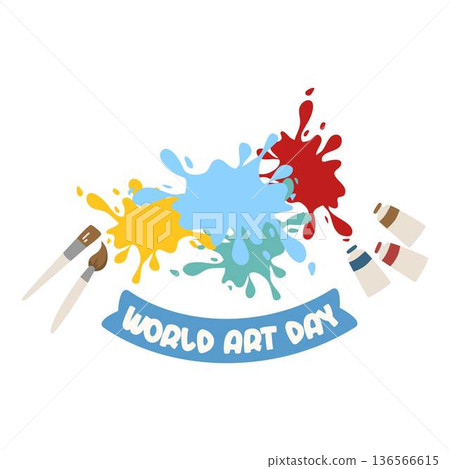 World Art Day Celebration illustration, art class World Art Day Celebration illustration, art class 136566615