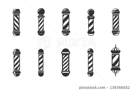 Barber pole silhouette, Barber pole svg, Barber pole vectors, Barber pole icon, Barber pole clipart, Barber pole logo. 136566882