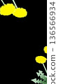 Dandelion vertical banner material (black background) 136566934
