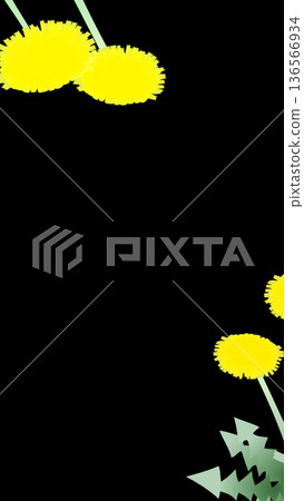 Dandelion vertical banner material (black background) Dandelion vertical banner material (black background) 136566934