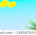 Dandelion rectangular banner (light blue gradation) 136567019