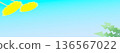 Dandelion horizontal banner material (light blue gradation) 136567022