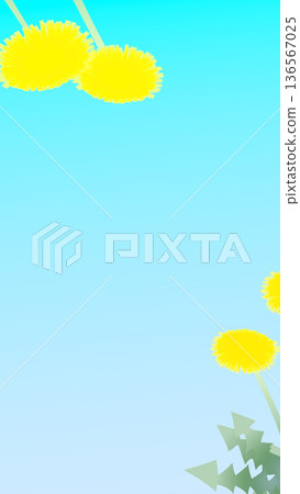 Dandelion vertical banner (light blue gradation) Dandelion vertical banner (light blue gradation) 136567025