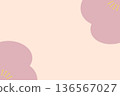Dull pink plum blossom Japanese style background 136567027