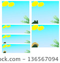 Dandelion and frog banner set (rectangular, horizontal, light blue gradient) 136567094