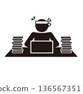 Pictogram icon of a person working hard 136567351