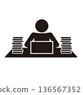 Pictogram icon of a person working hard 136567352