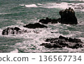 Winter Sea of Japan - Whitecaps and reefs 136567734