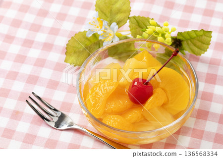 Mixed fruits in a glass bowl 136568334