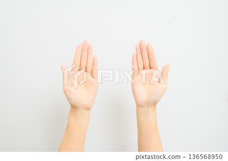 Woman's hands with French nails Woman's hands with French nails 136568950