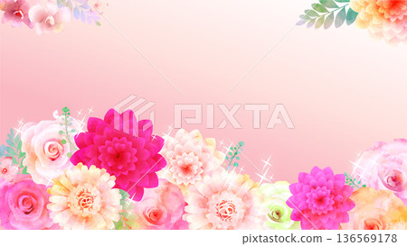 色彩繽紛的花卉背景 - 粉紅色閃光 136569178